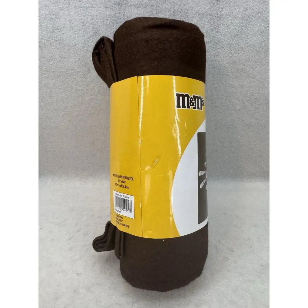 Brand New M&M's Fleece Throw Blanket 50”x60” Brown